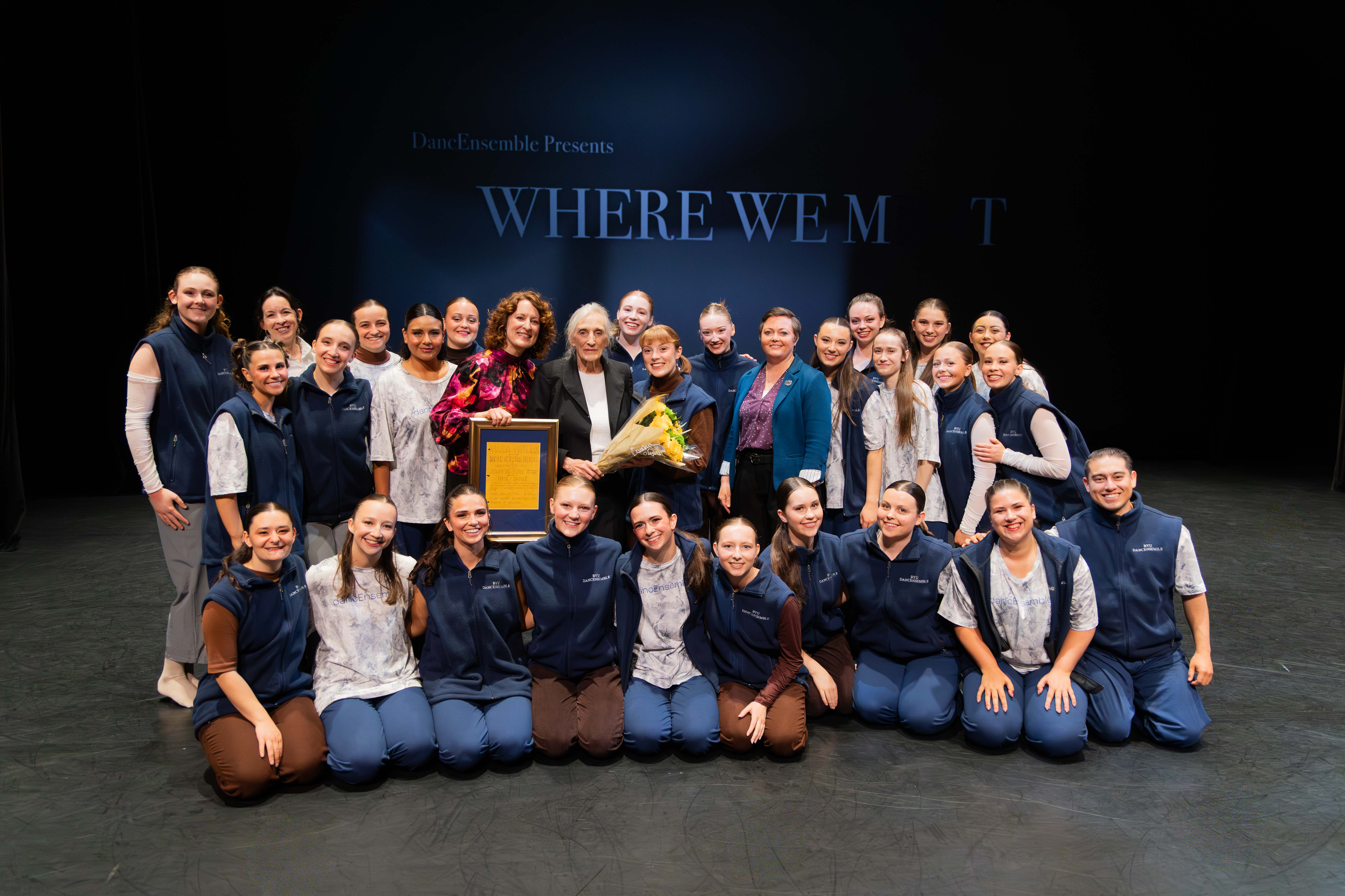 Maida Withers with BYU Dance faculty and dancEnsemble students