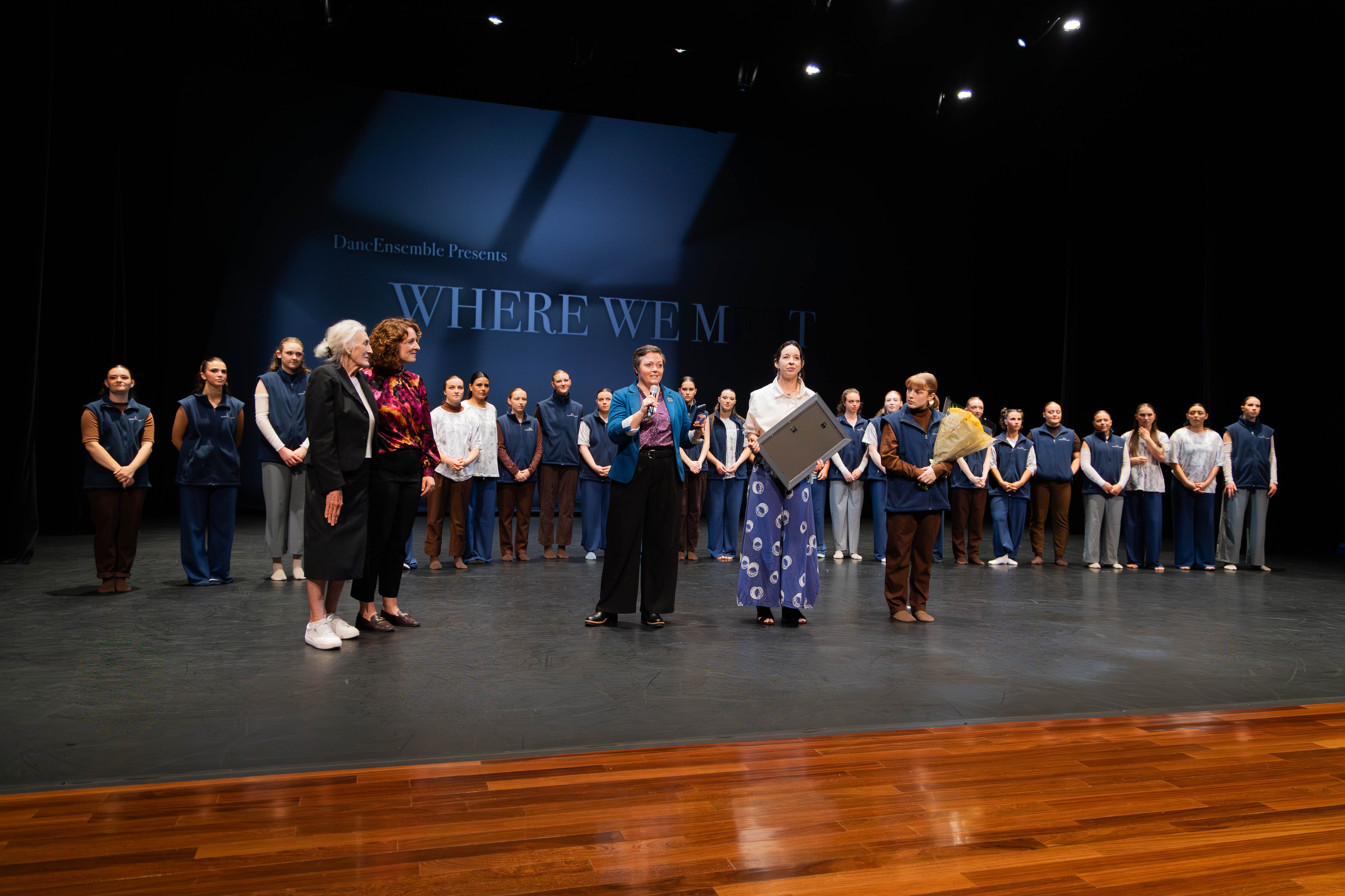 BYU Dance faculty Marin Roper, Shayla Bott, and Kate Monson with Maida Rust Withers.